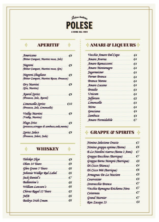 Trattoria Polese menu 9