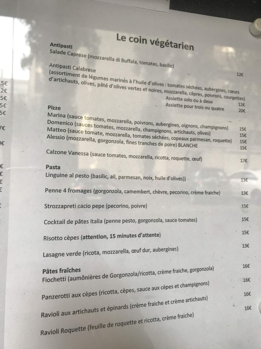 Da Ugo menu 1