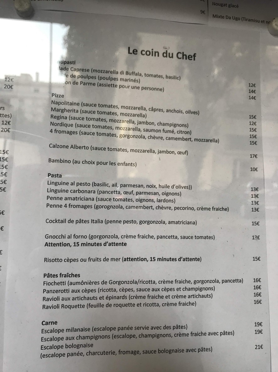 Da Ugo menu 2