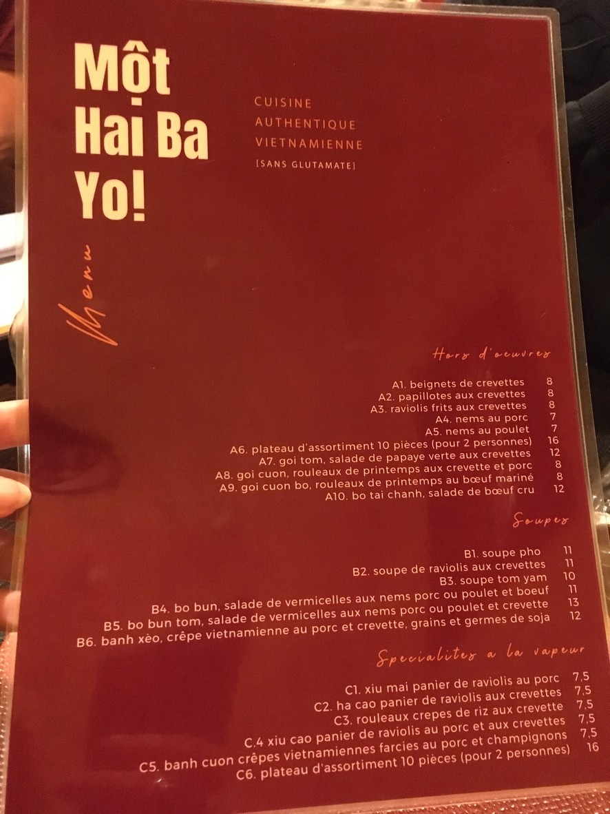 Camone - Restaurant Vietnamien Paris 18 menu 1