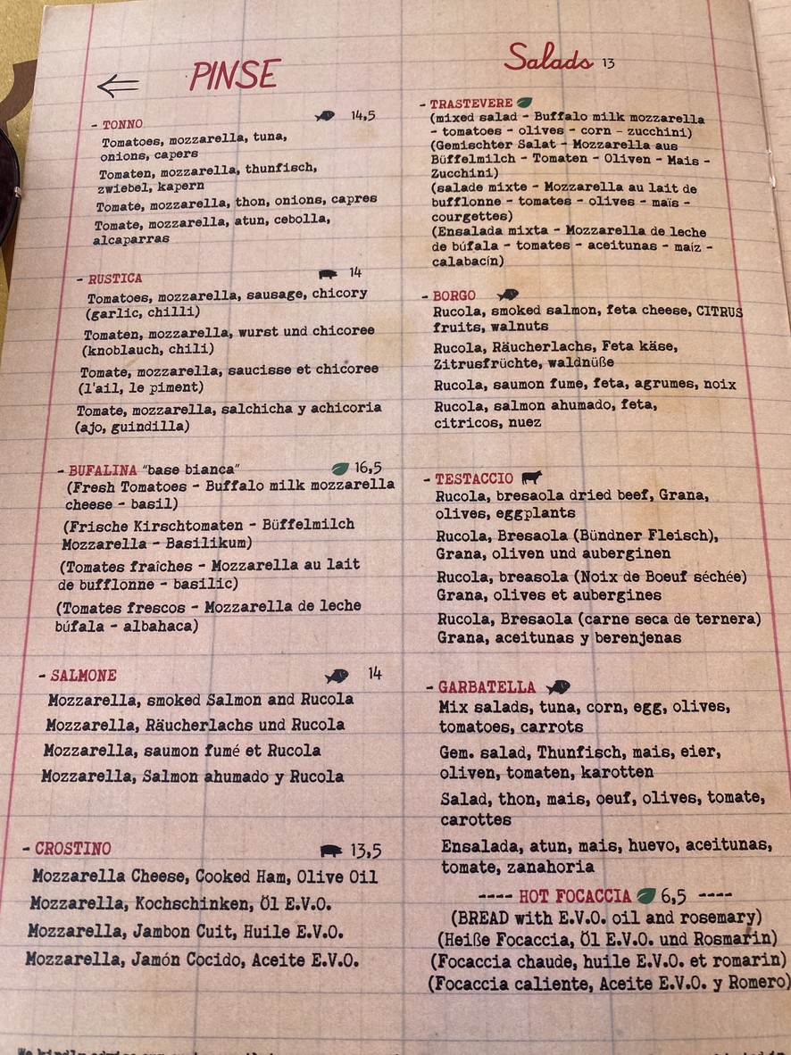 Tonnarello San Pietro menu 2