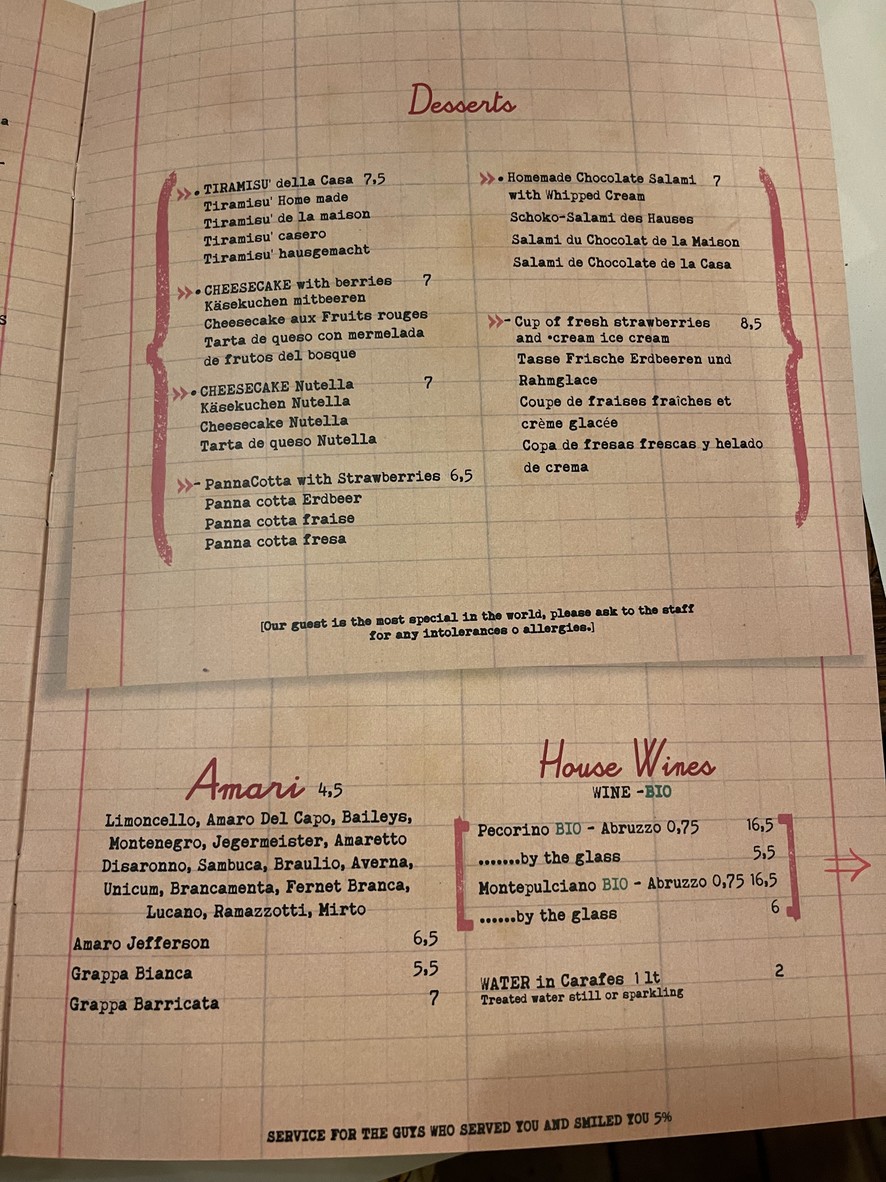 Tonnarello San Pietro menu 3