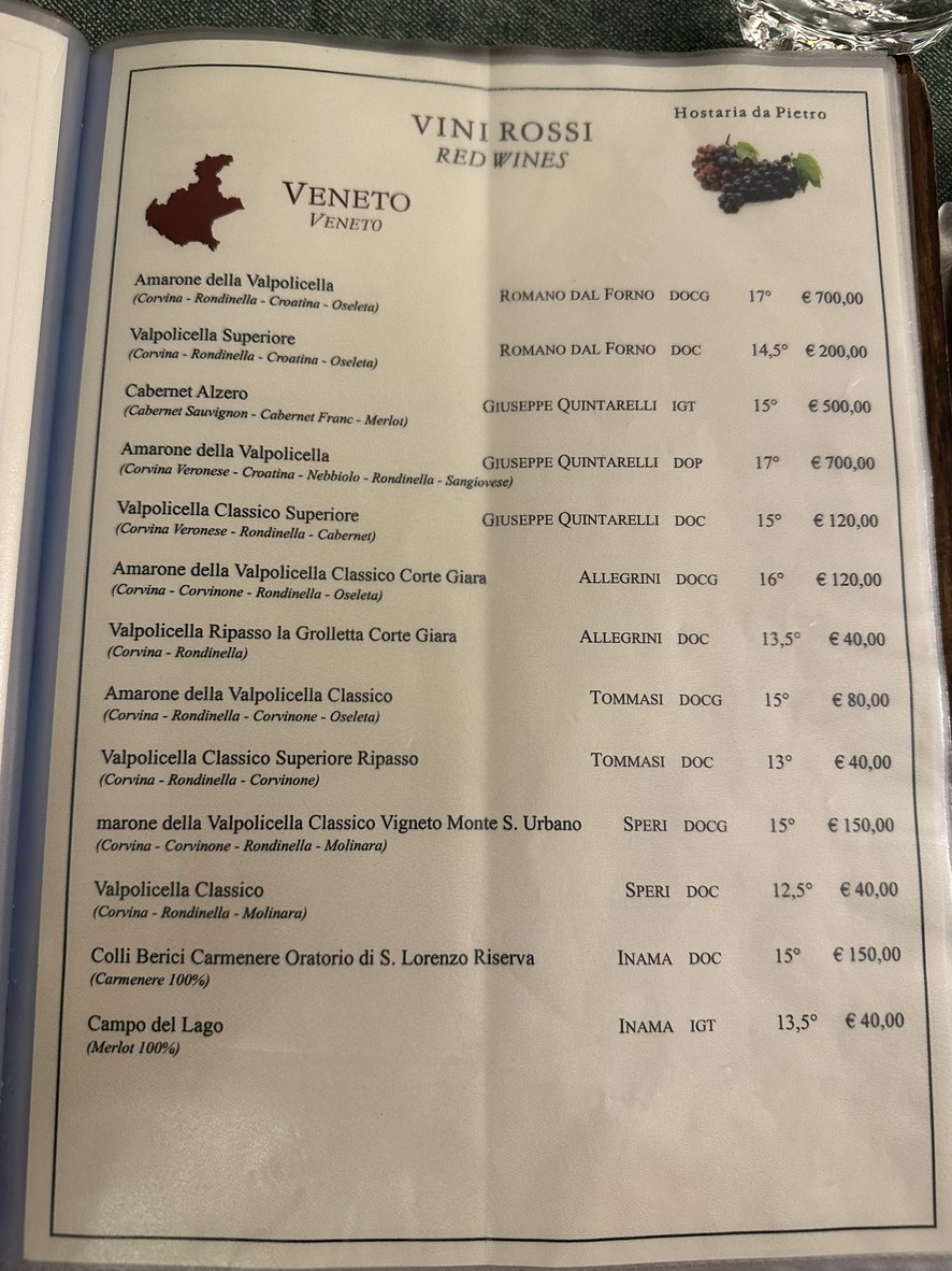 Hostaria da Pietro menu 6
