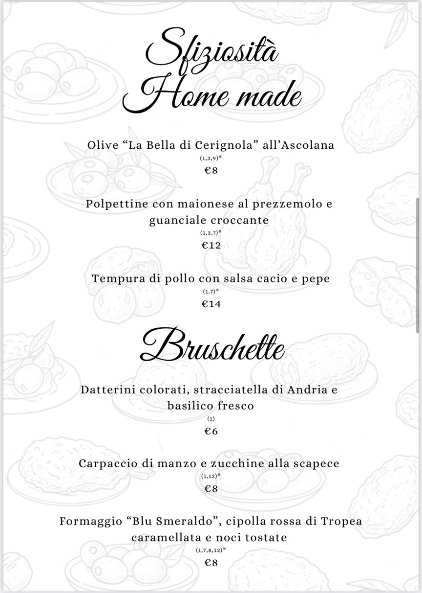 Sapori d'Italia menu 2