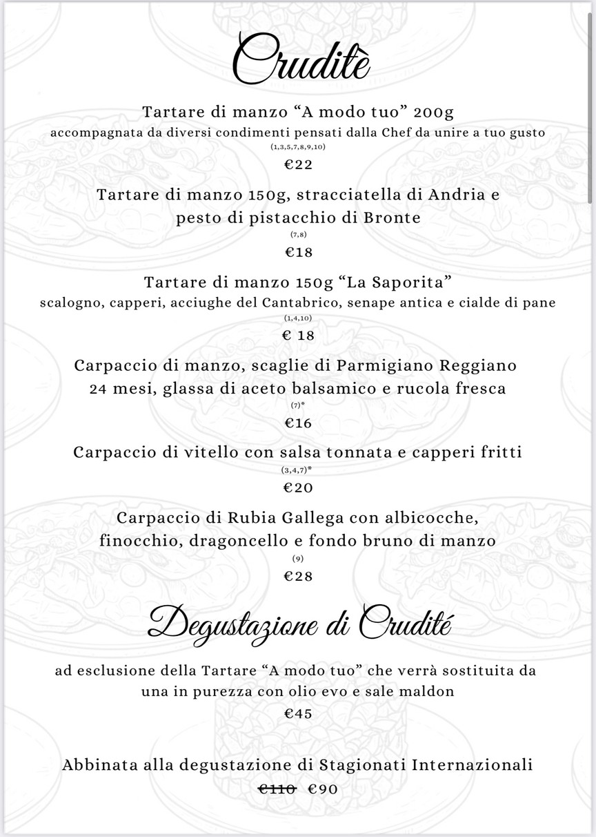 Sapori d'Italia menu 3