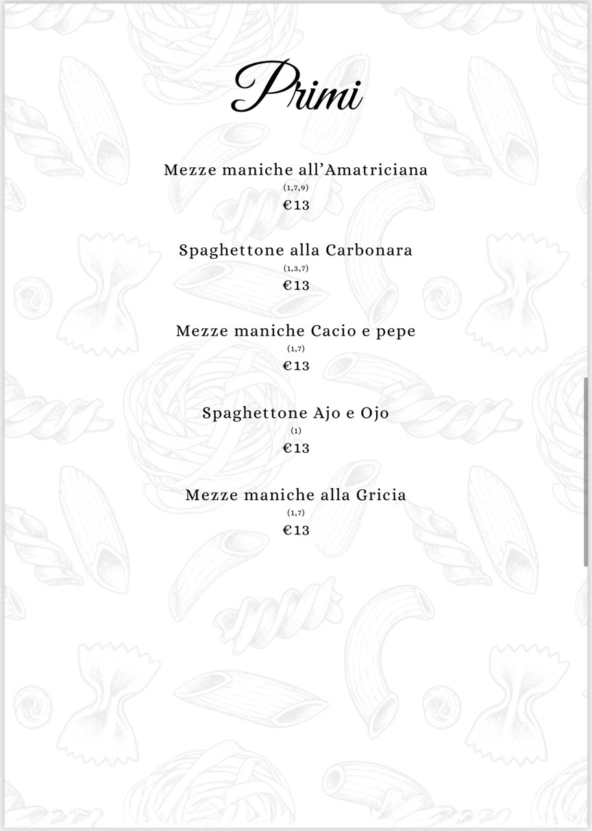 Sapori d'Italia menu 5