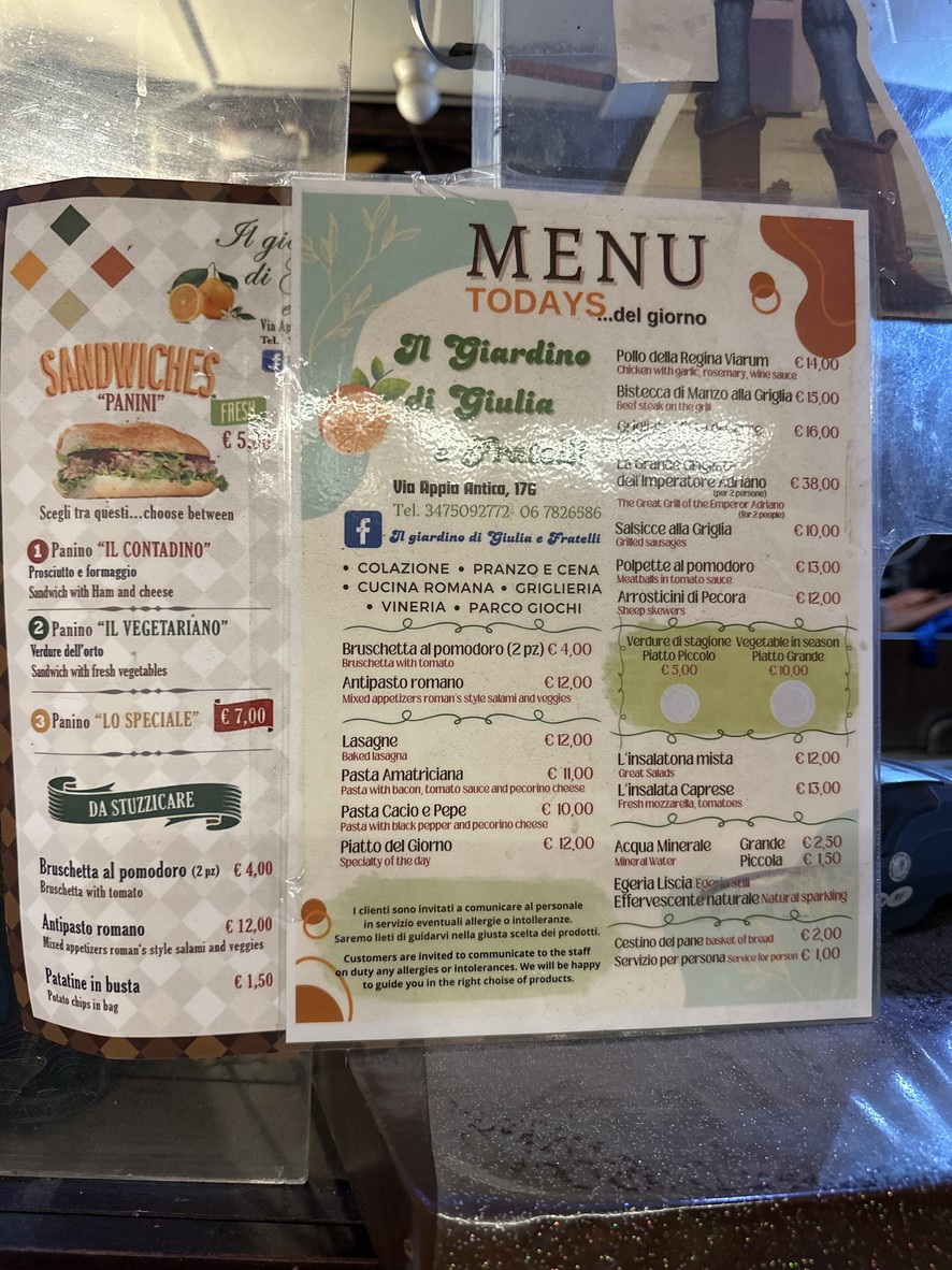 Giardino di Giulia e fratelli menu 1