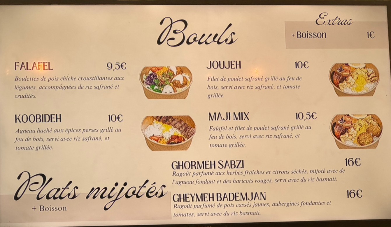 Maji menu 1