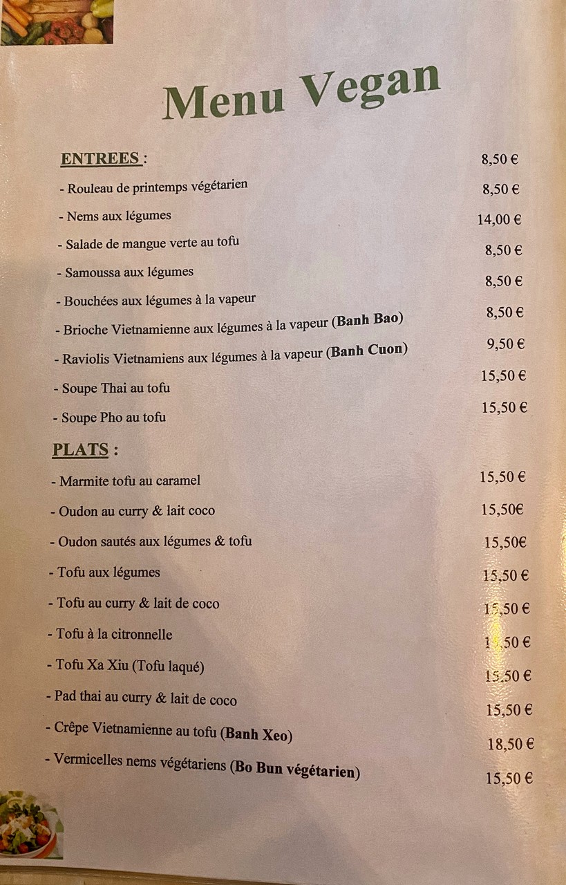 Au Vietnam menu 2