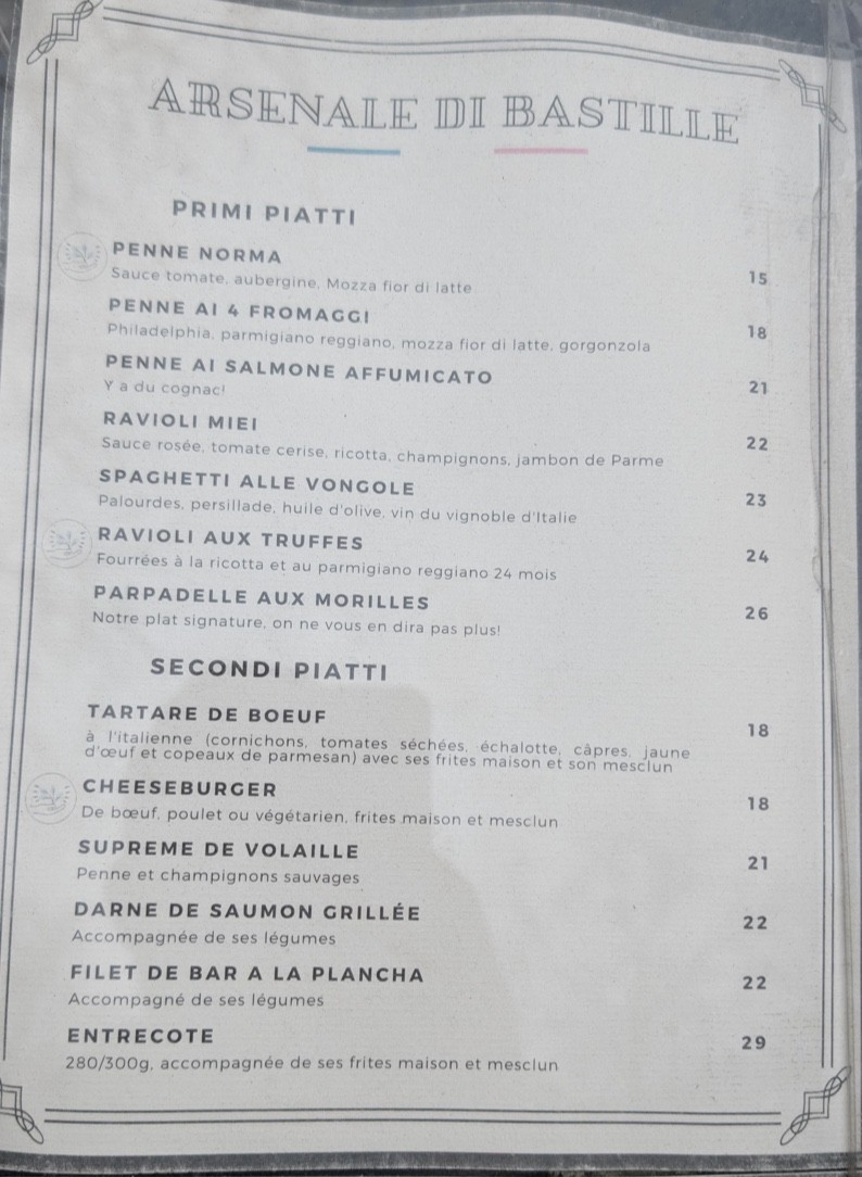 La prise 1789 menu 3