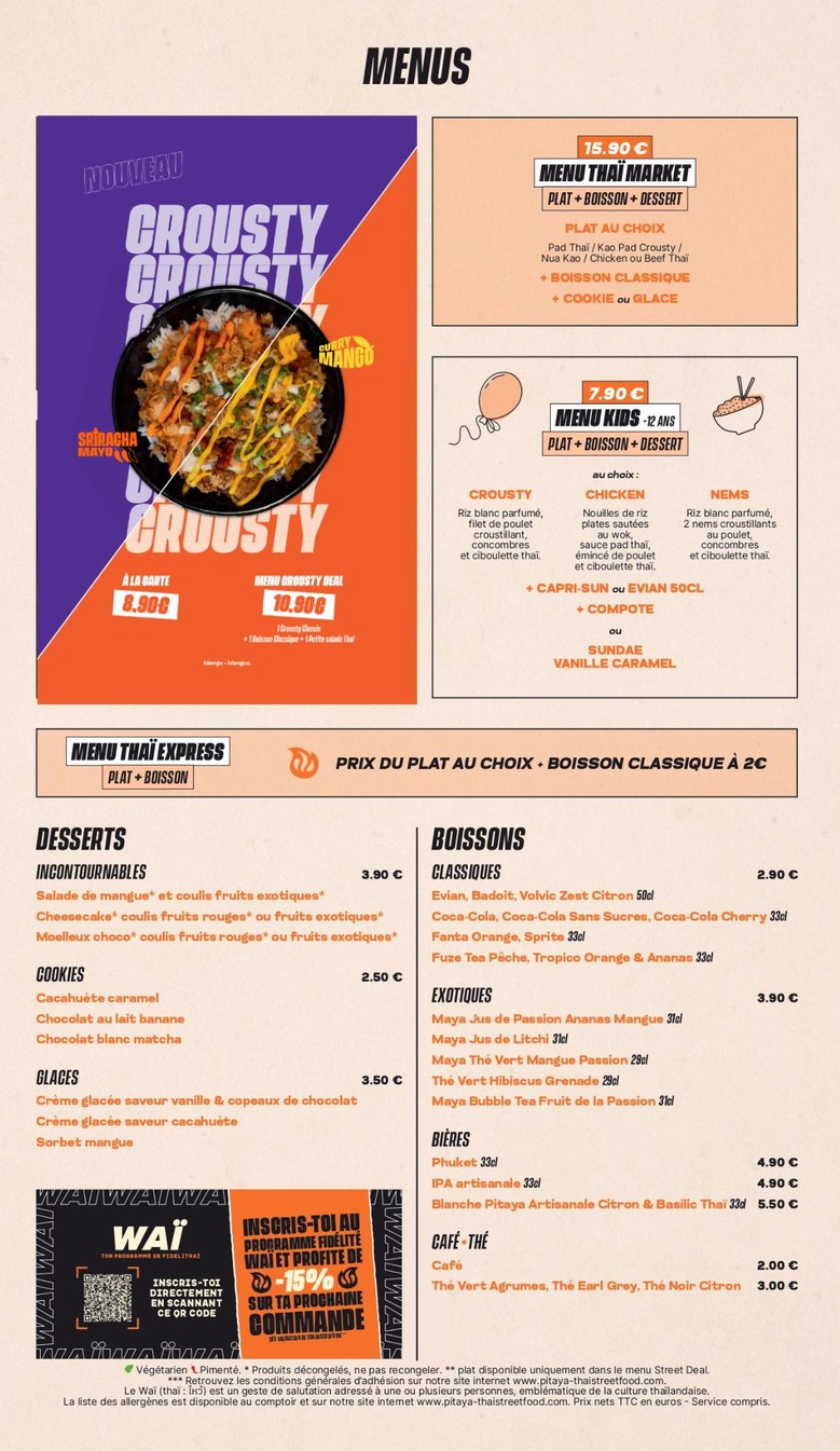 Pitaya Thaï Street Food menu 2