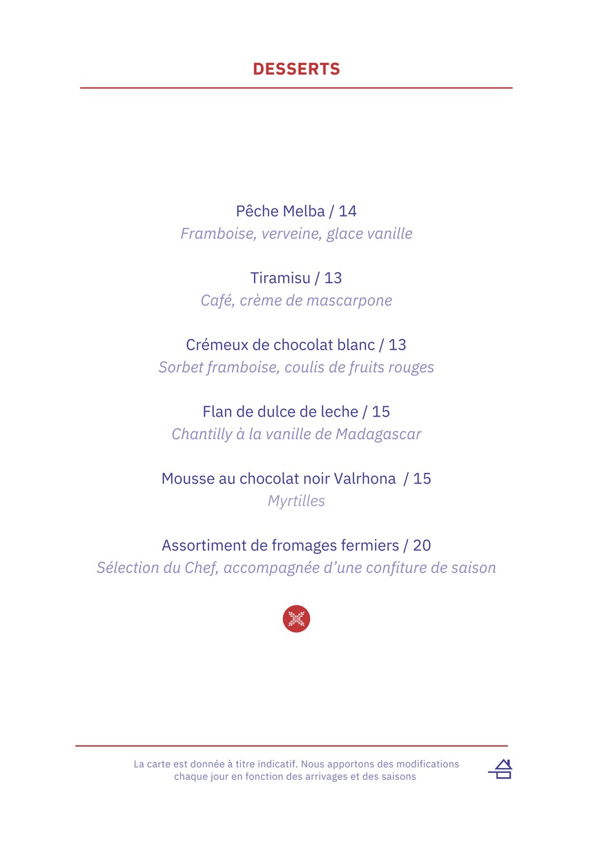 GrandCœur menu 3