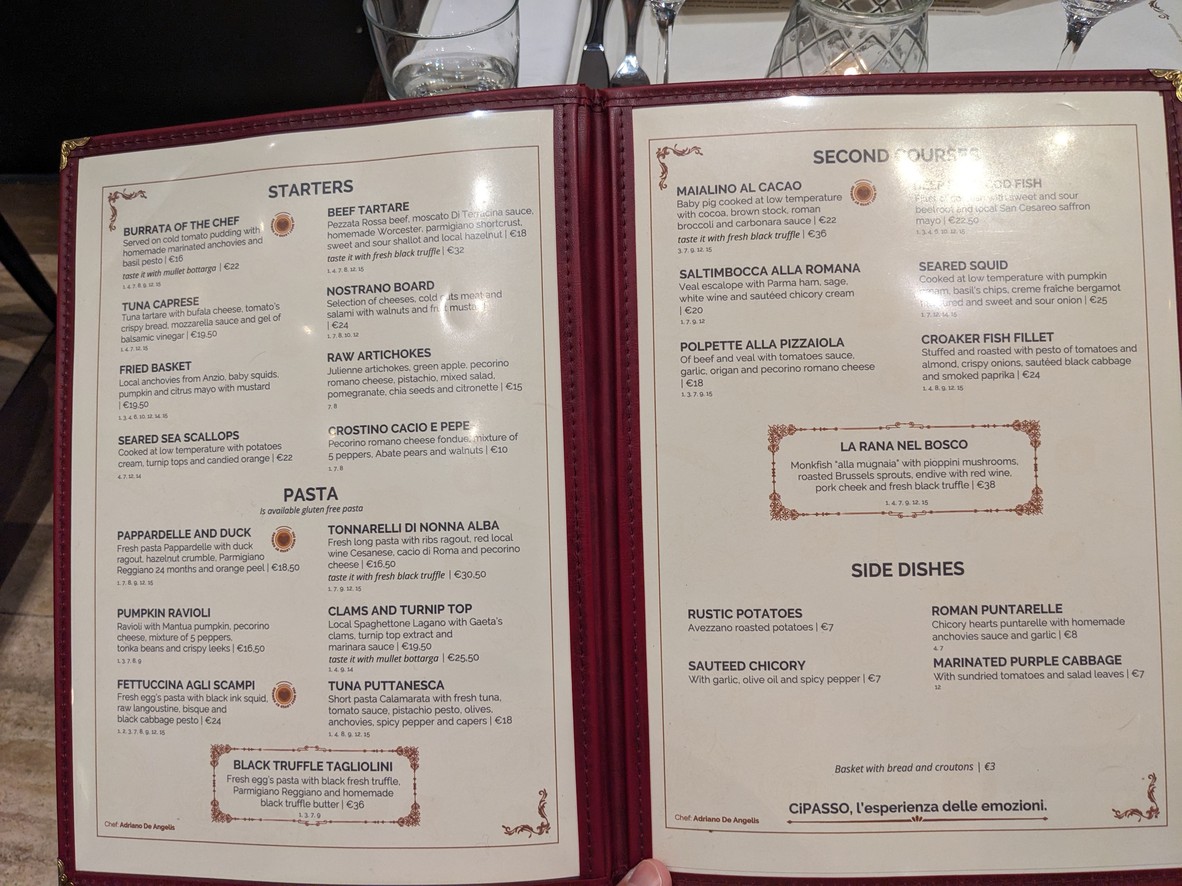CiPASSO menu 1
