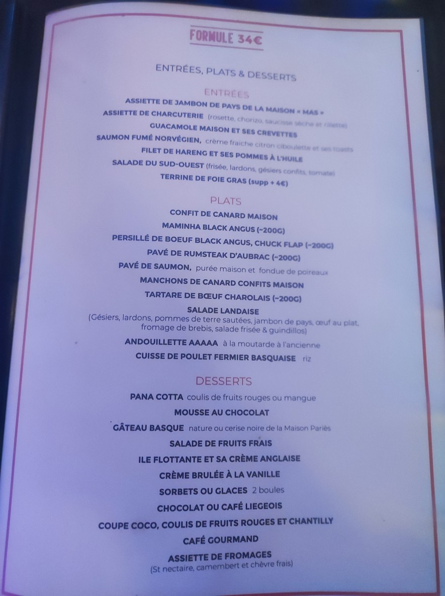 Au Timbre Poste menu 1