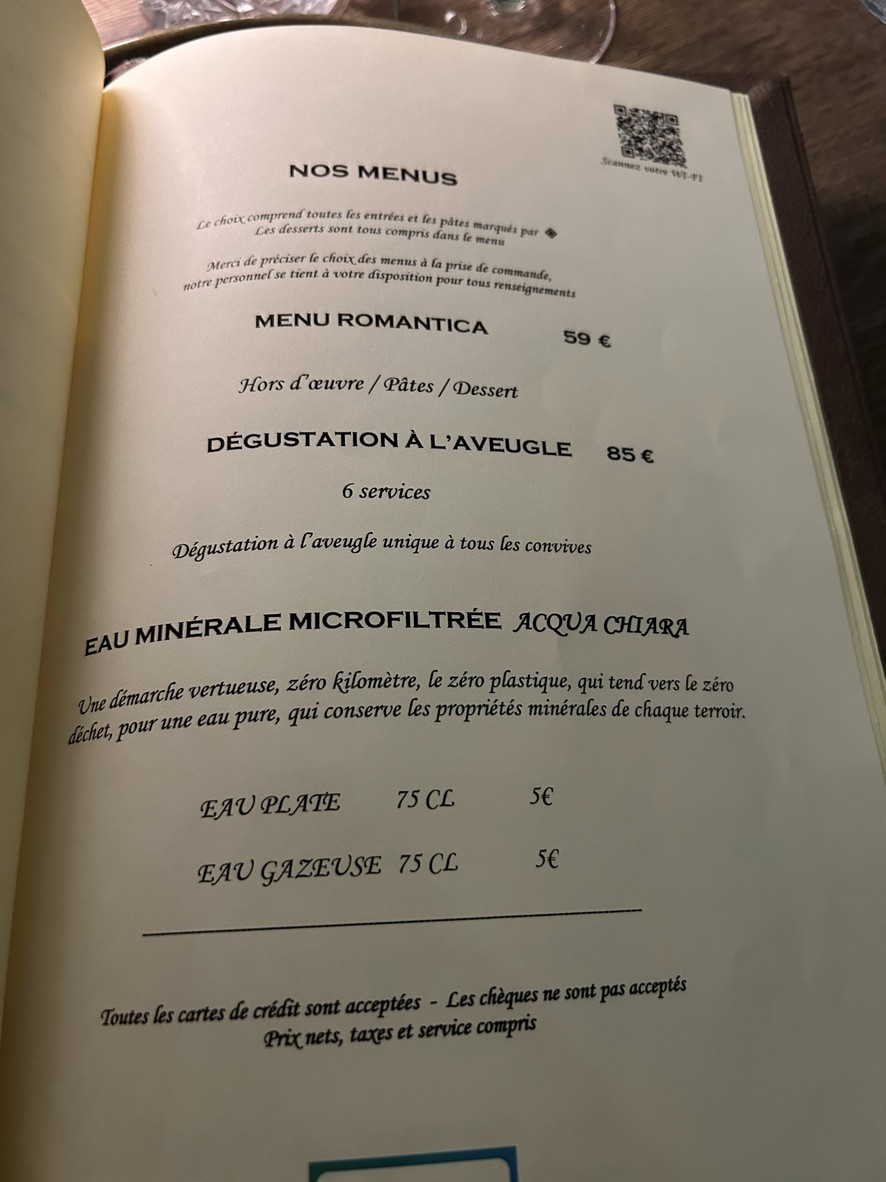 La Romantica menu 3