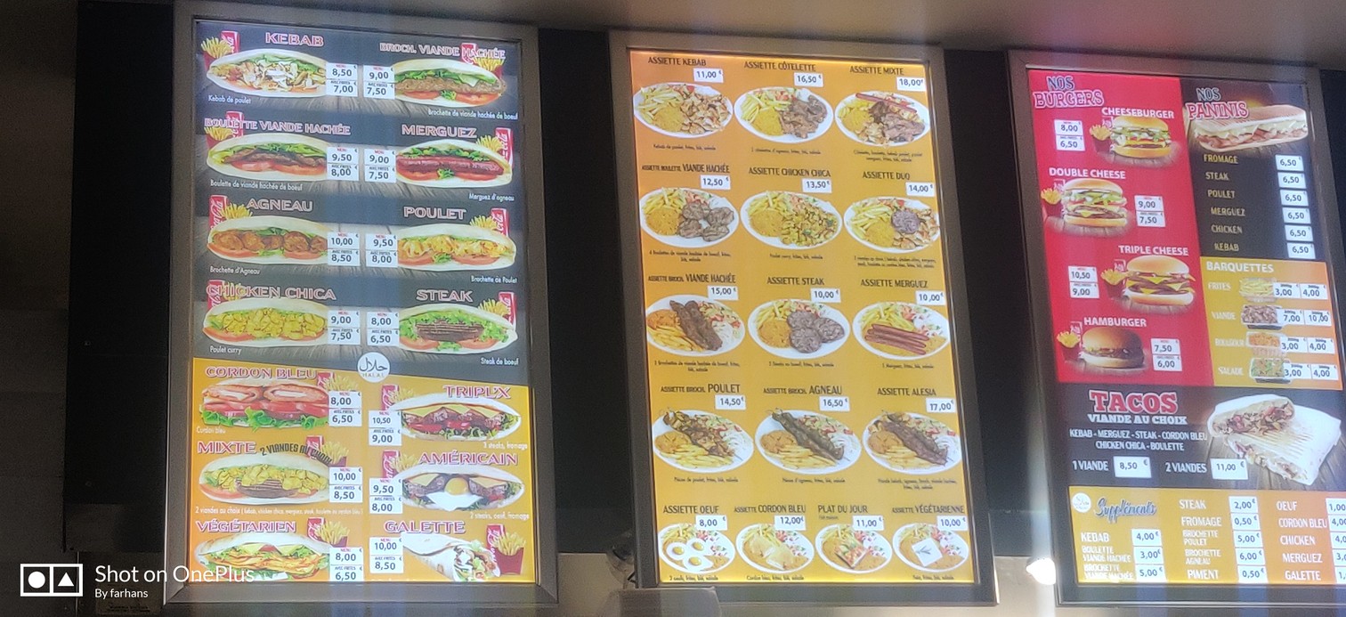 Kebab Alésia menu 3