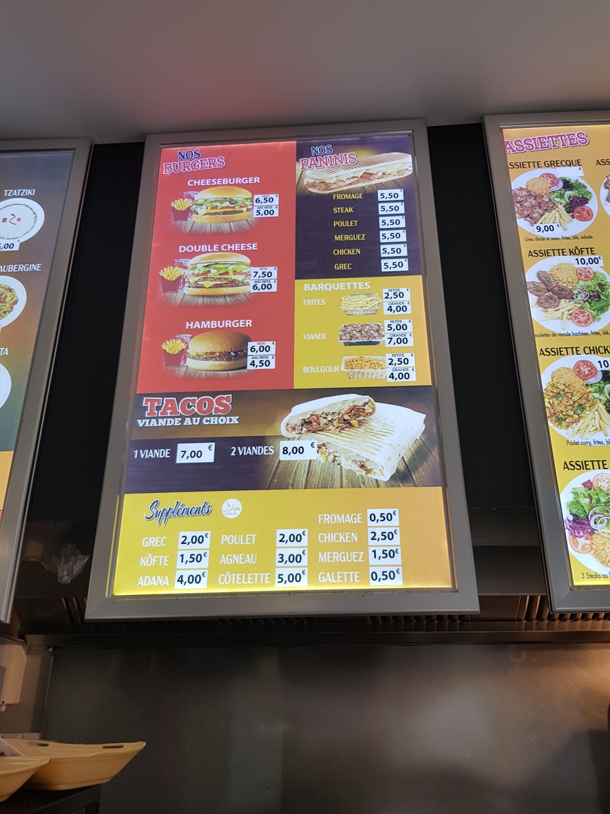 Kebab Alésia menu 4