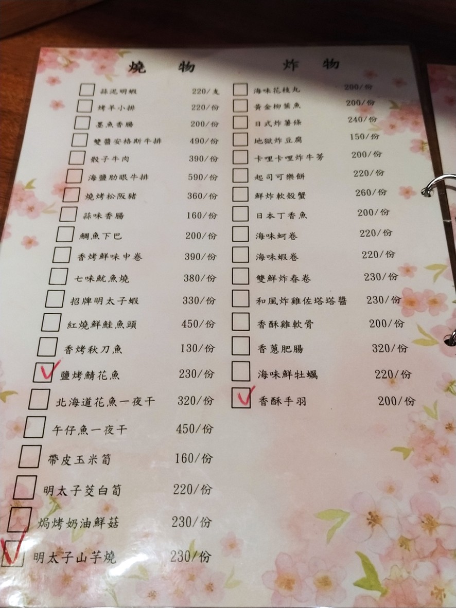 Yú cài jūjiǔwū menu 2
