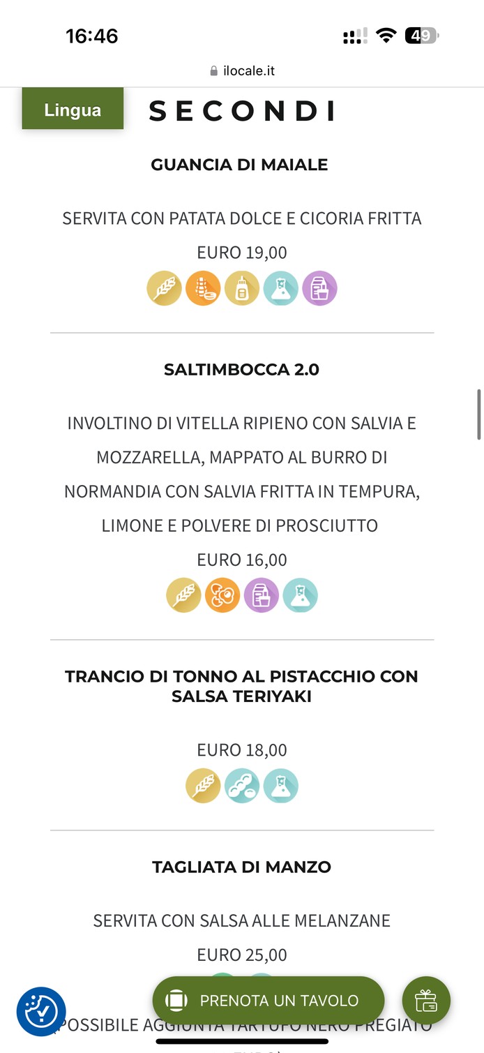 IL LOCALE menu 2