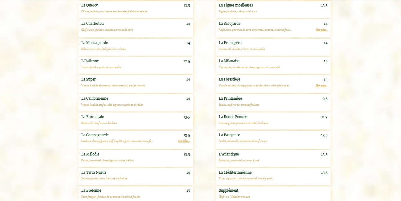 Au Beurre Salé menu 2