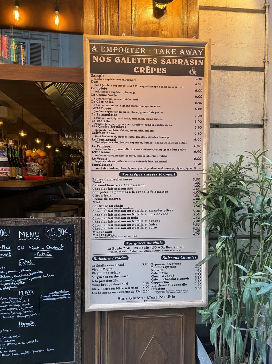 Au Lys D'Argent menu 2