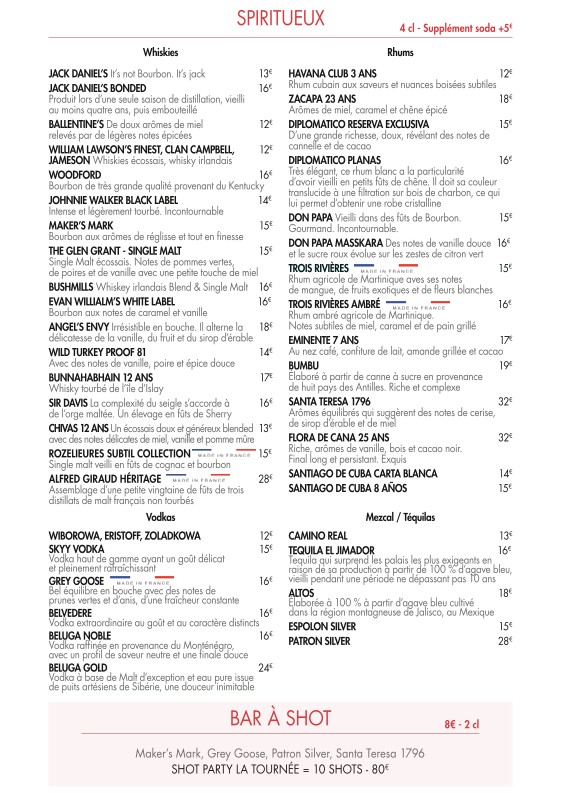 Le Marceau menu 4