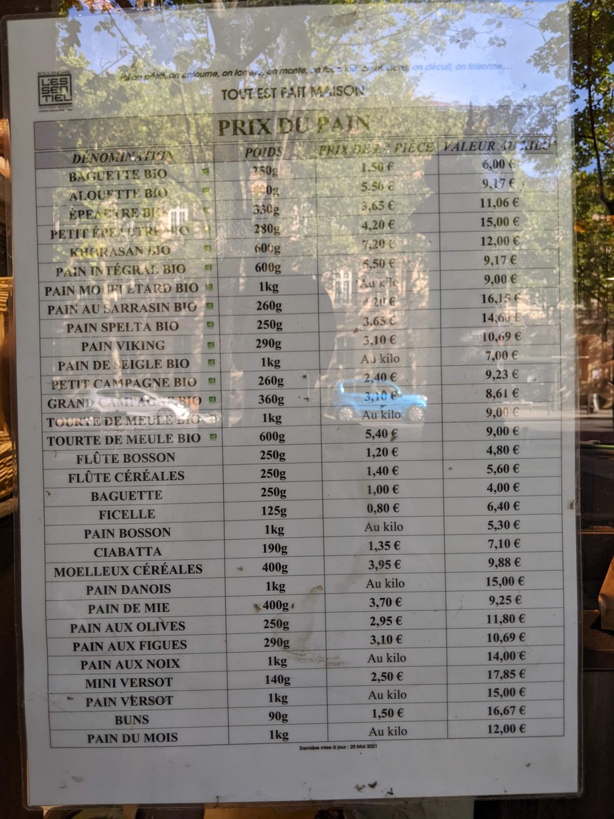 Boulangerie- Pâtisserie AU BEC SUCRE by Frederick Comyn menu 1