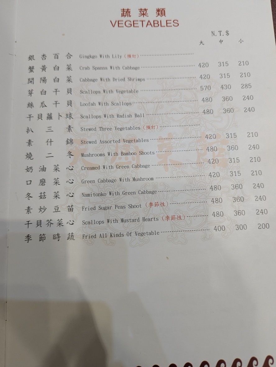 Tiān Chú Cài Guǎn menu 3