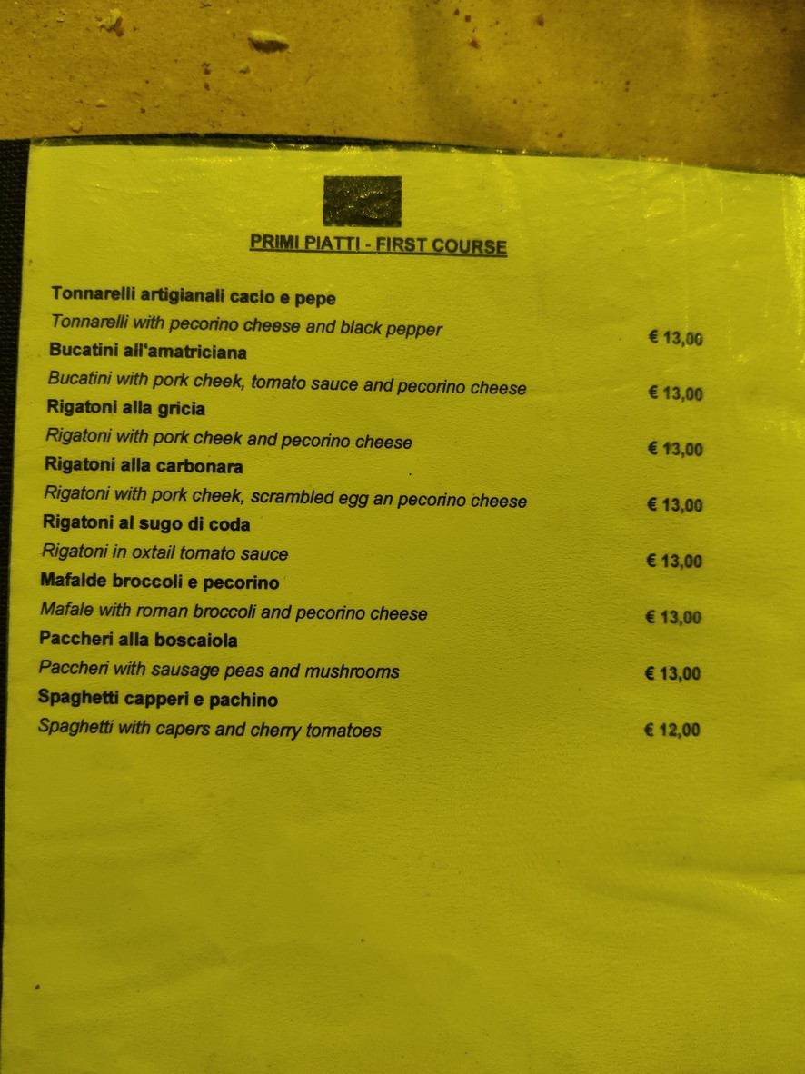 Osteria Mamma Mia menu 2