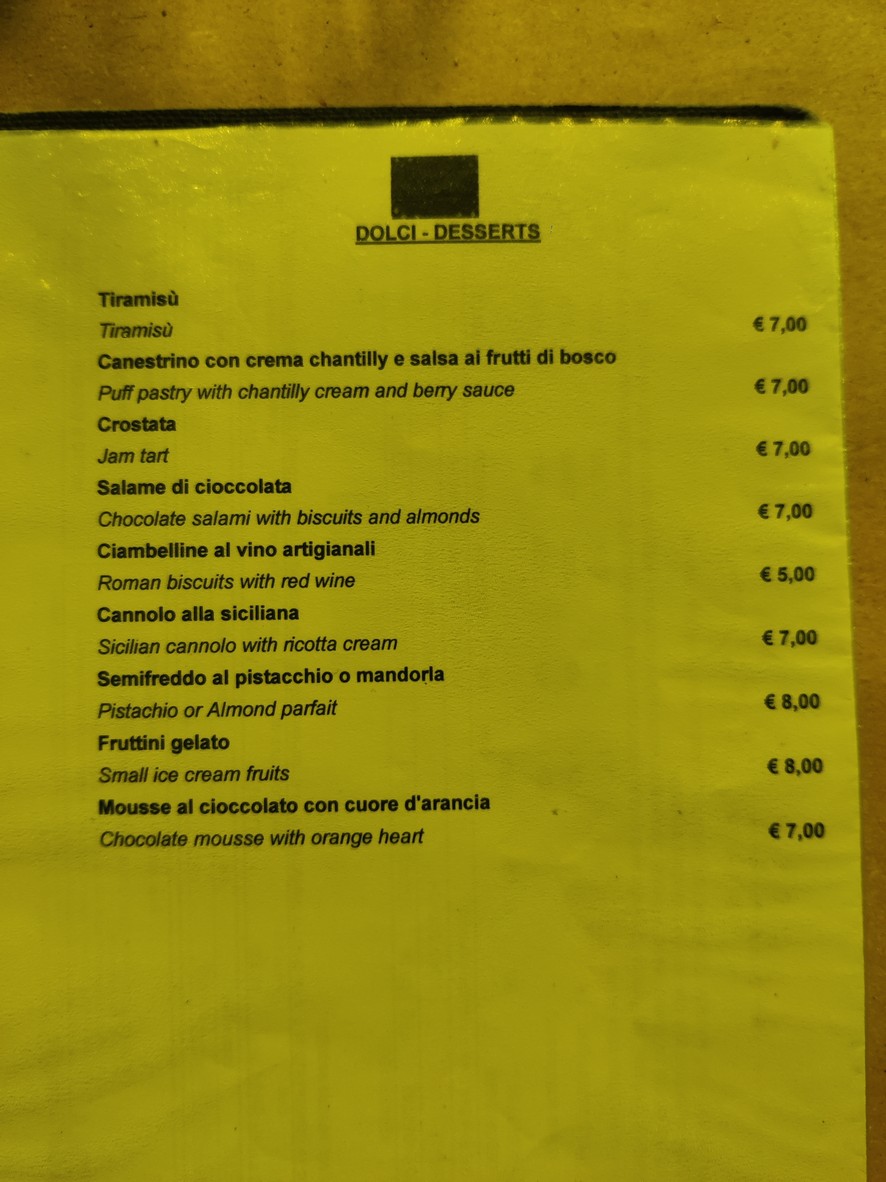 Osteria Mamma Mia menu 5