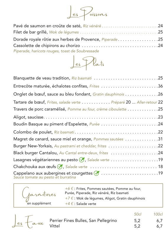 L'églantine menu 2