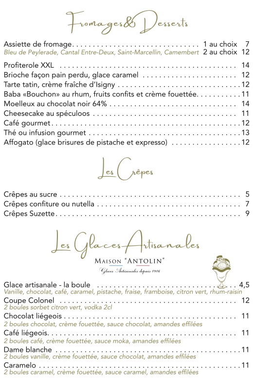 L'églantine menu 3