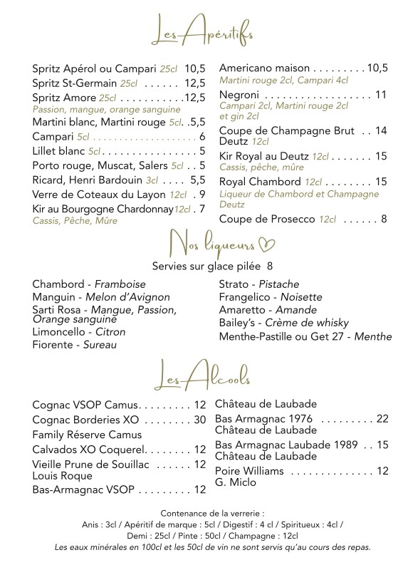 L'églantine menu 4