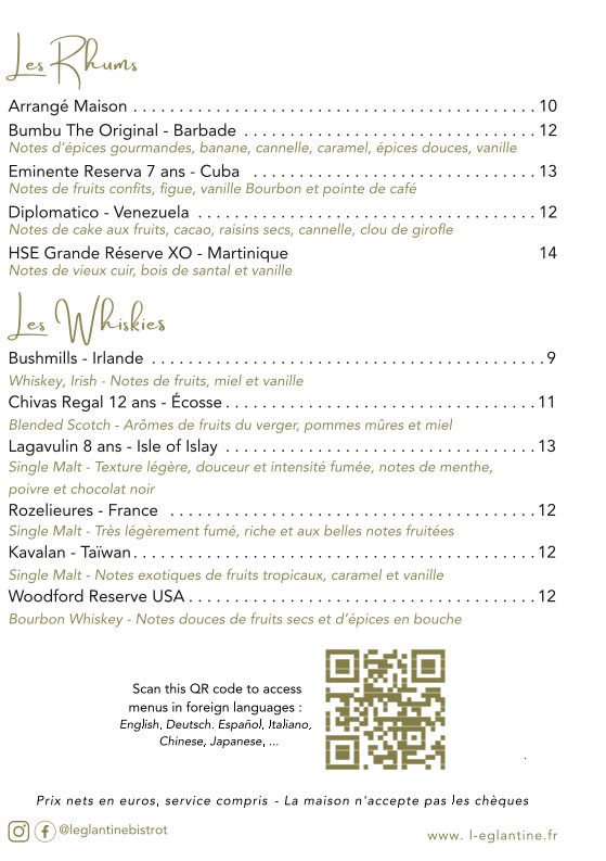 L'églantine menu 5