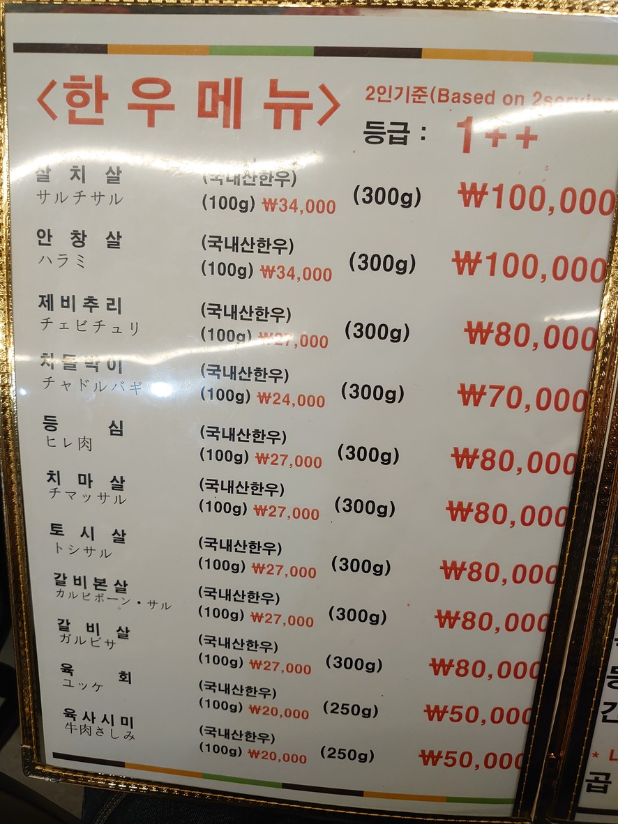 Yongmunjip Sede Principal menu 1