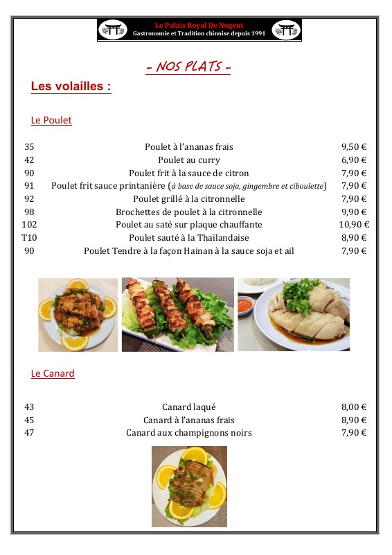 Palais Royal de Nogent menu 3