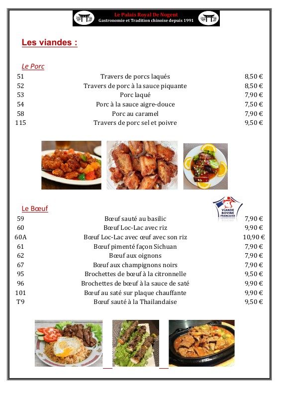 Palais Royal de Nogent menu 4