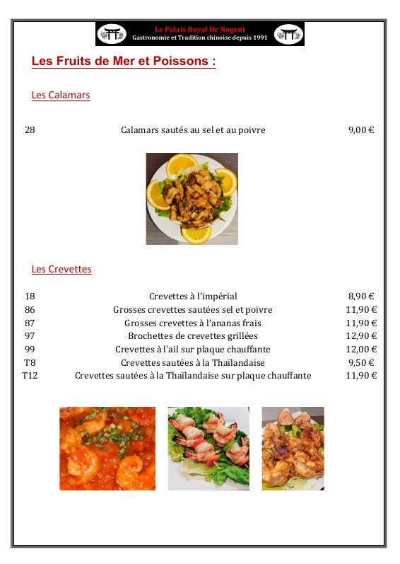 Palais Royal de Nogent menu 5