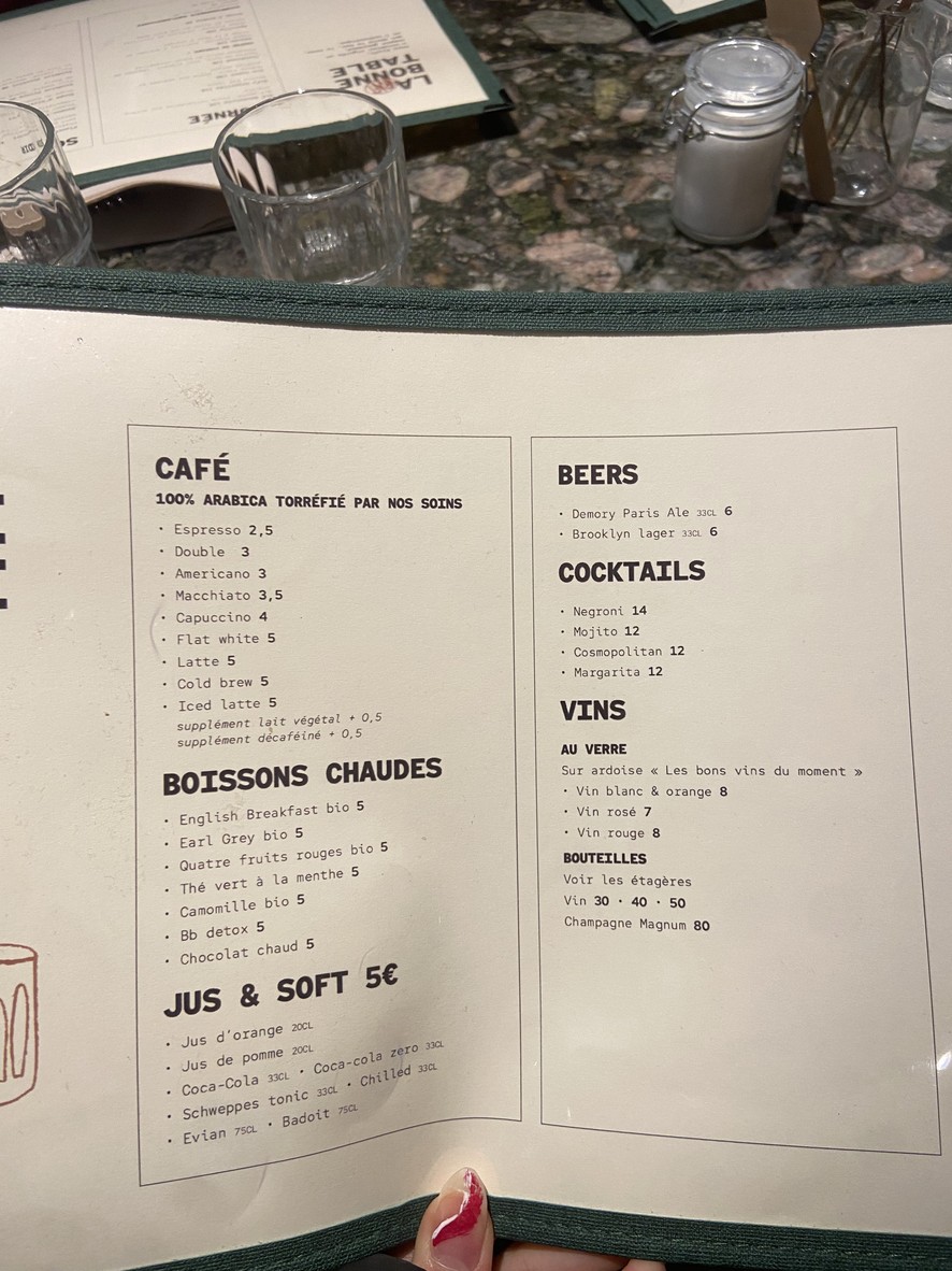 Kraft - La Bonne Table menu 2