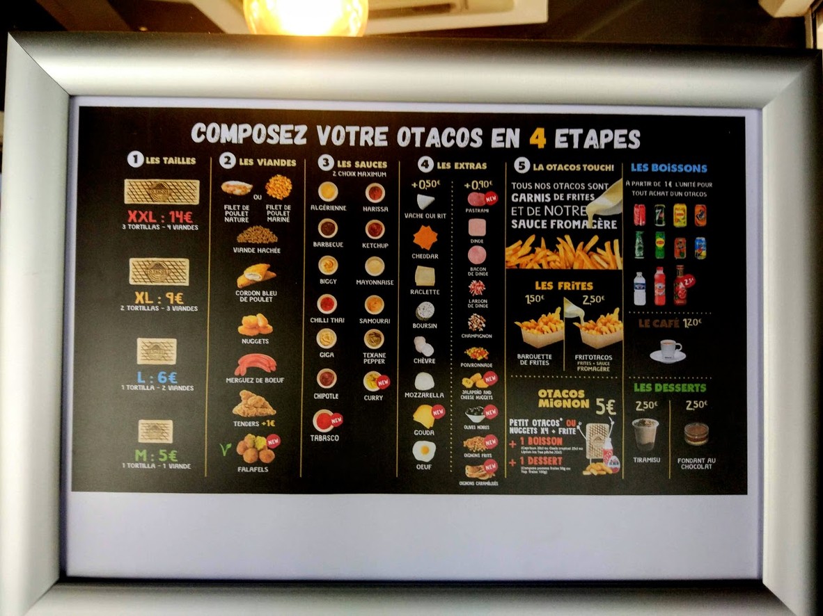 O'Tacos menu 1