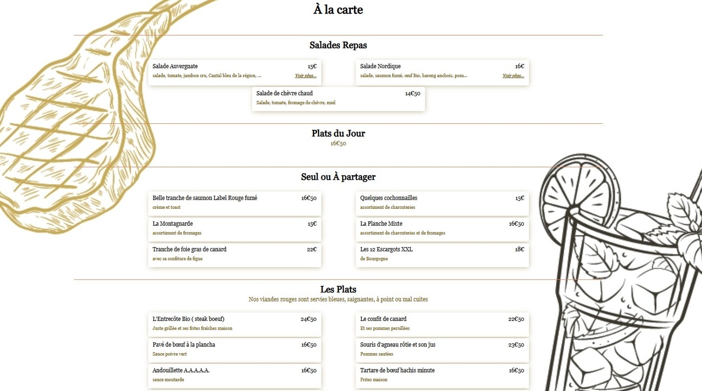 La Belle Époque menu 2