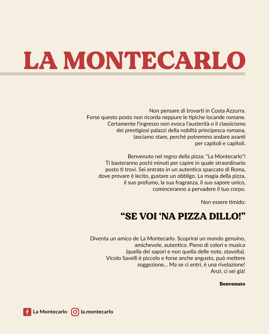 La Montecarlo menu 1