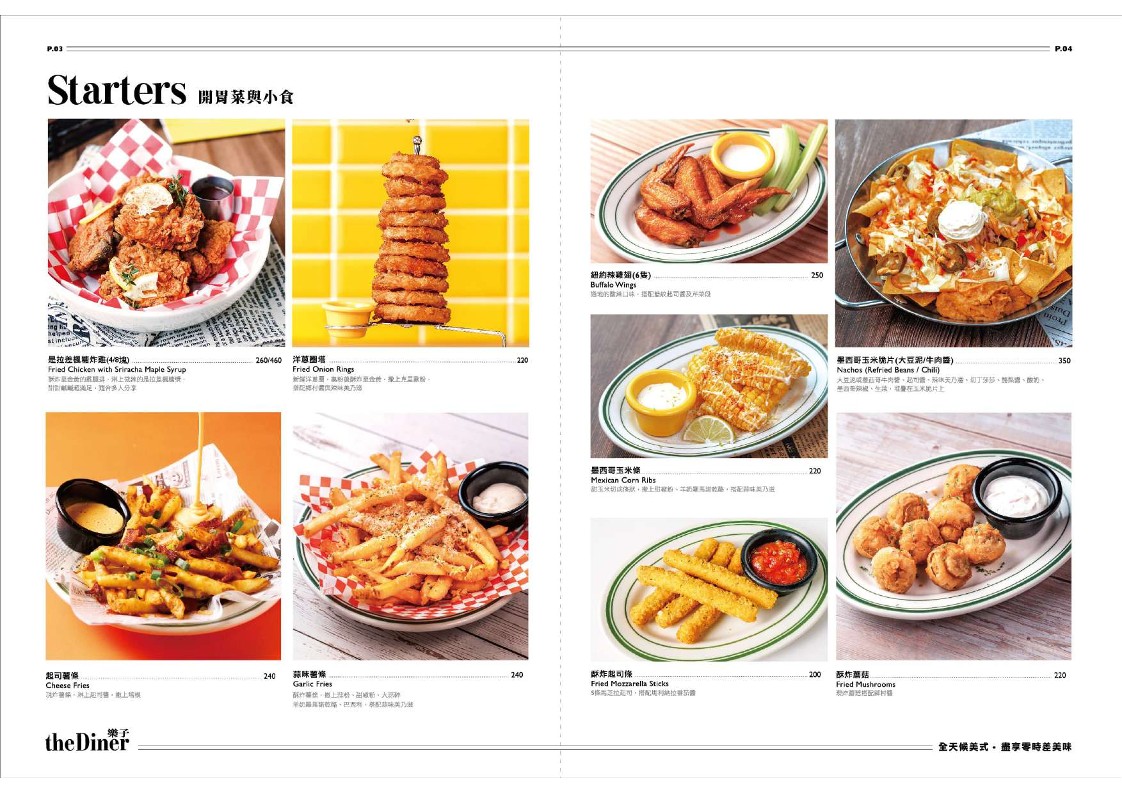 the Diner Le Zi / Nan Gang Dian / Mei Shi Can Ting / Mei Shi Zao Wu Can / Chong Wu You Shan (Xu Pei He Shang Chang Gui Fan) menu 1