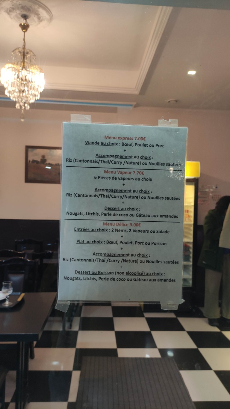 Délices de Bobillot menu 1