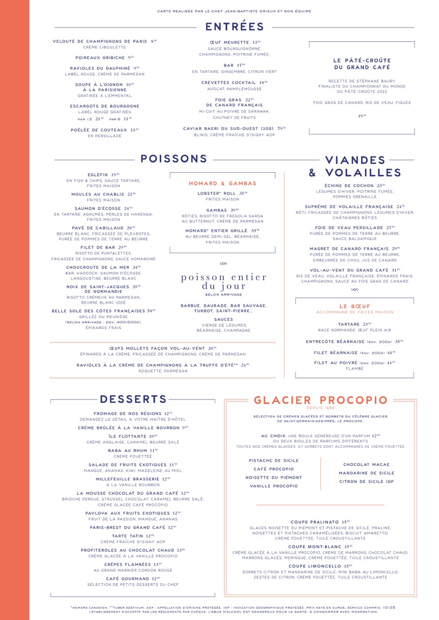 Grand Café Capucines menu 1