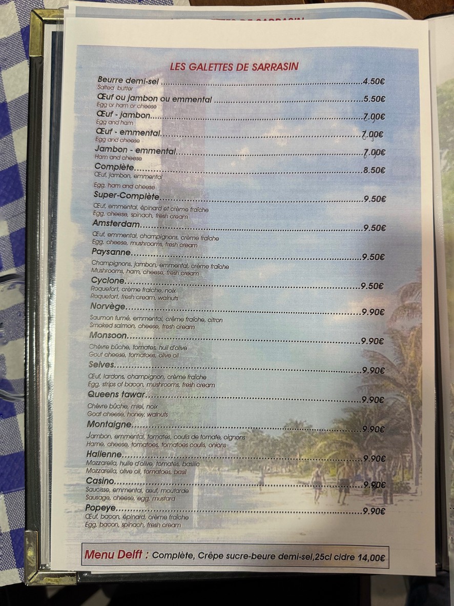 Crepe restaurant RT menu 2