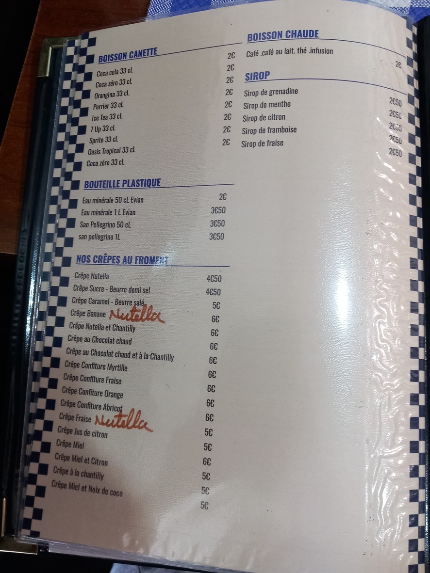 Crepe restaurant RT menu 4