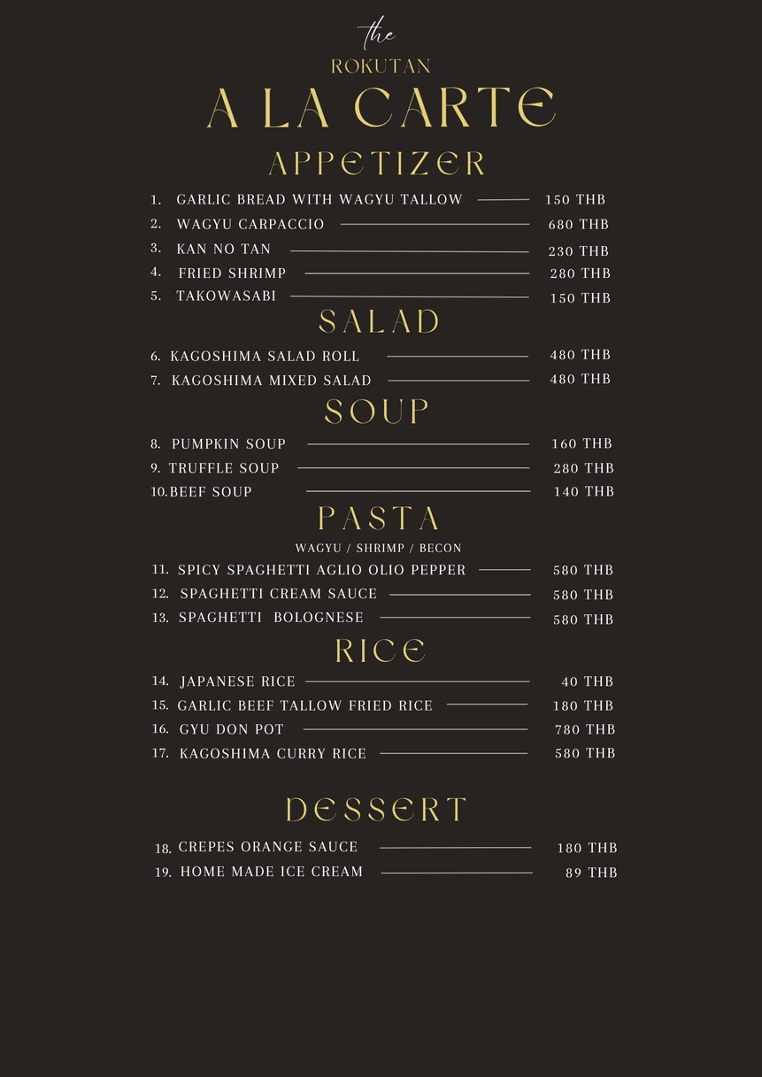 ROKUTAN Yakiniku menu 1