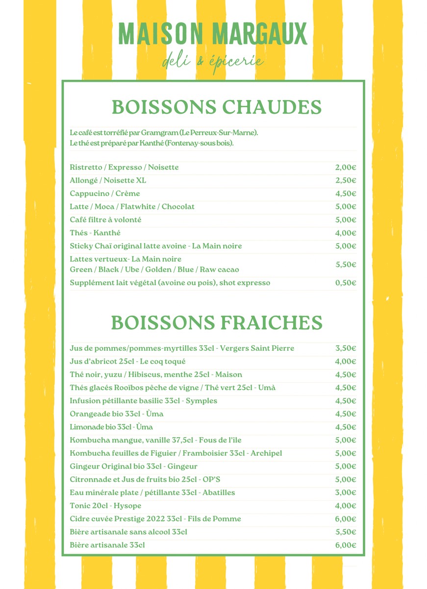 MAISON MARGAUX VINCENNES menu 2