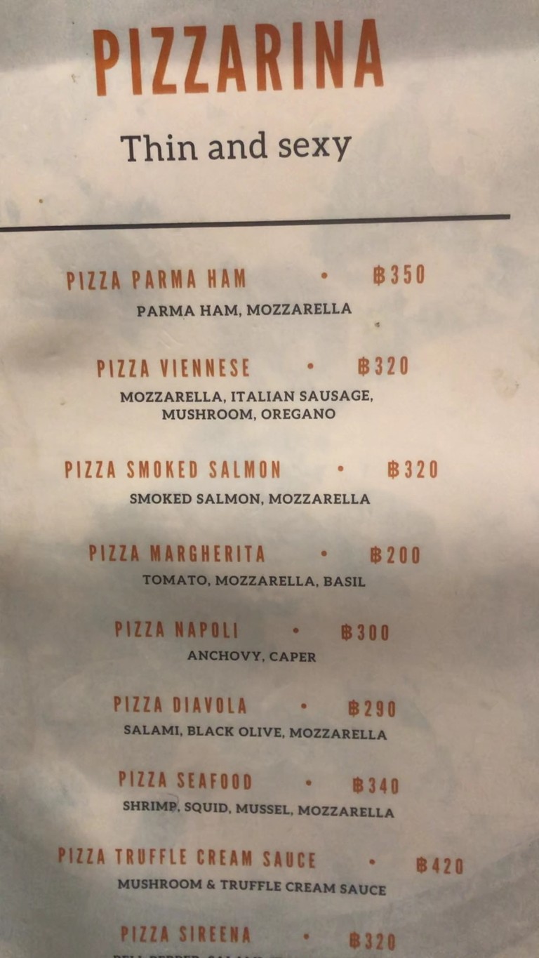 Pizzarina menu 2